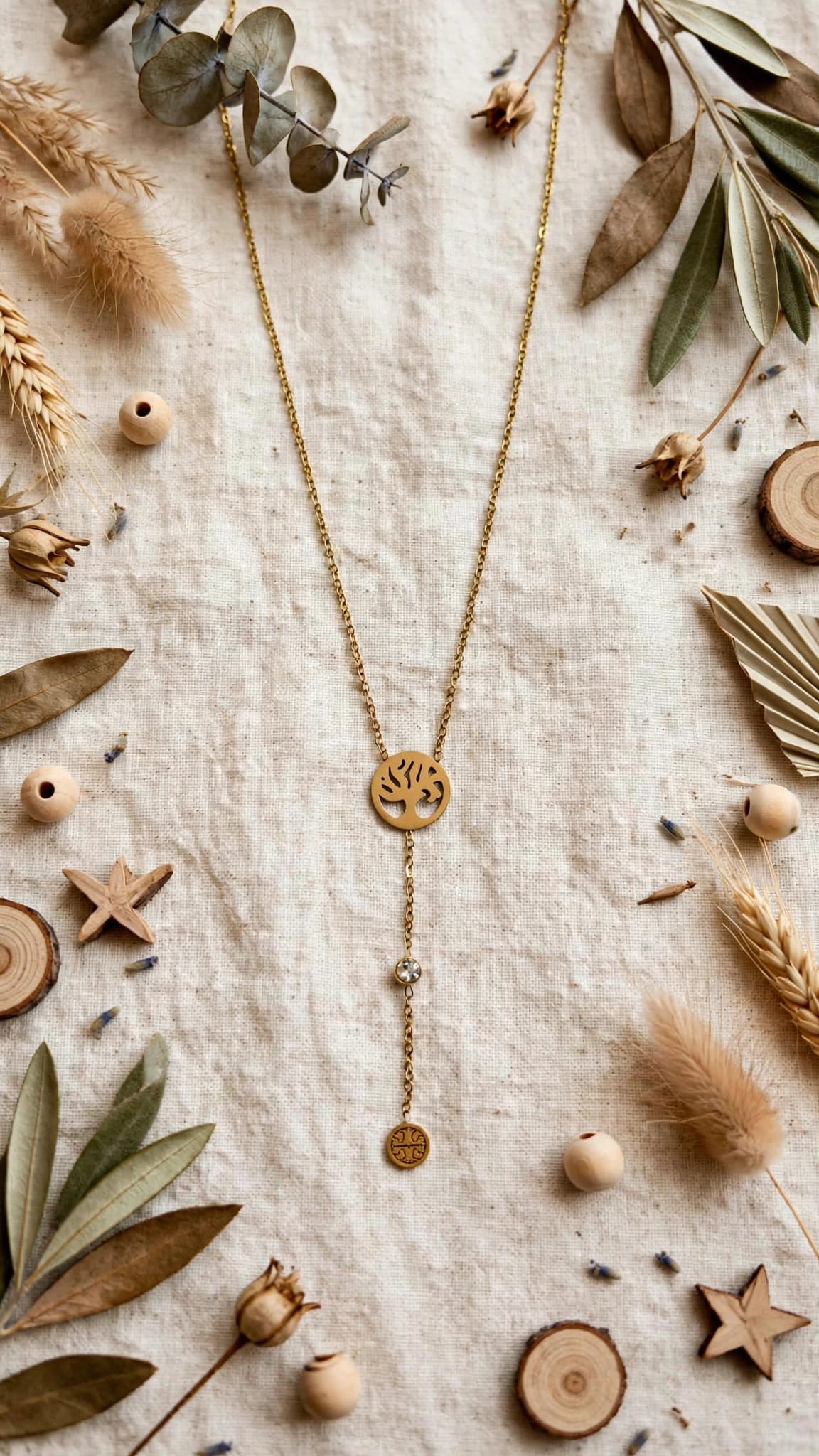 Tree of Life Y-Drop Lariat Necklace