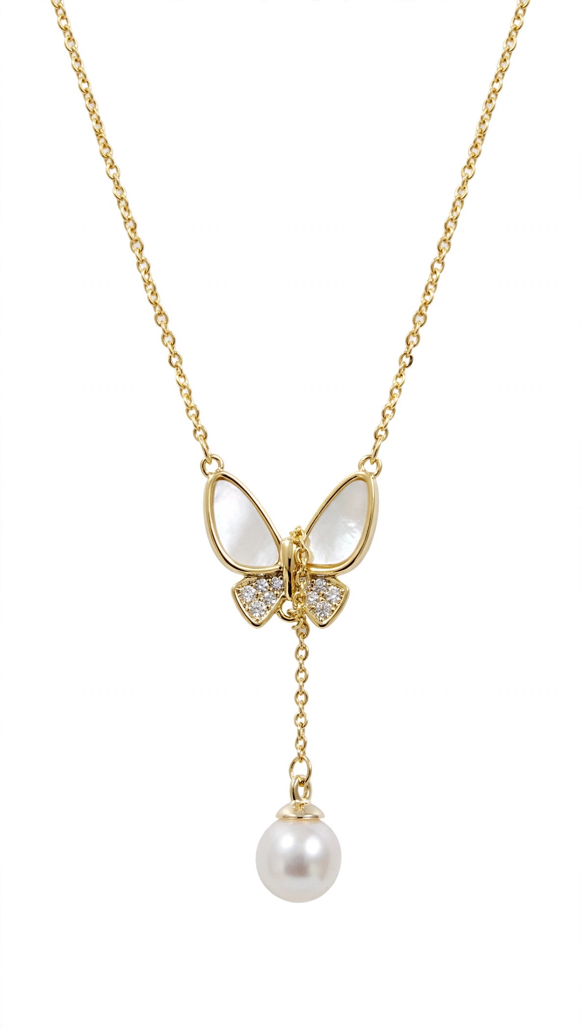 Pearl Flutter Butterfly Necklace