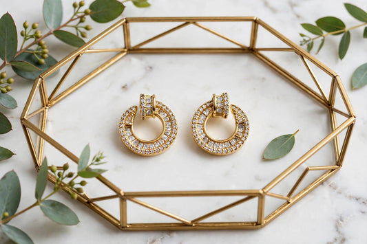 Royal Halo Crystal Doorknocker Earrings
