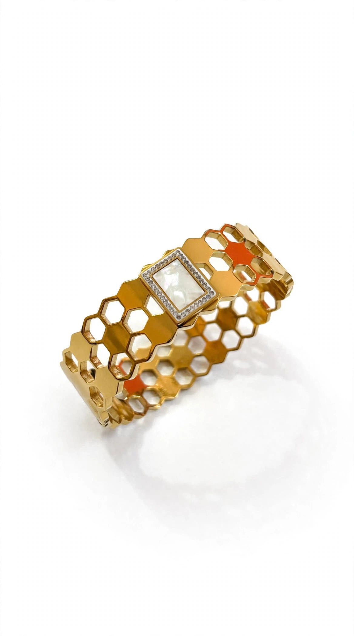 Gold Honeycomb Design Kada