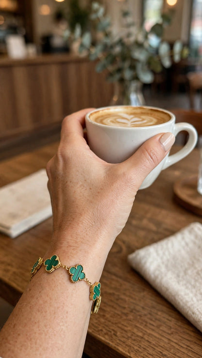 Emerald Lucky Clover Bracelet