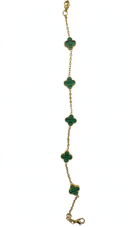 Emerald Lucky Clover Bracelet