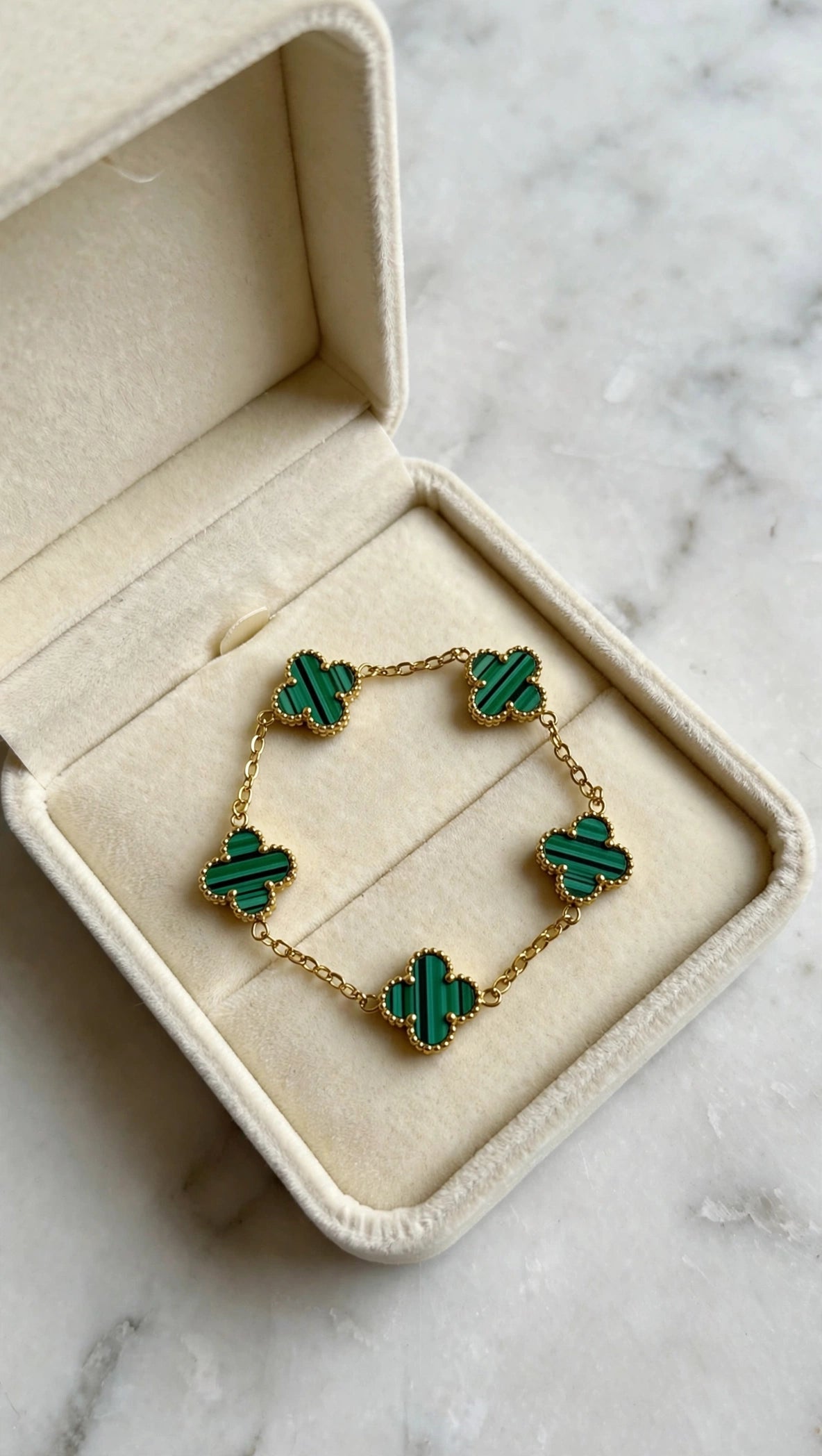 Emerald Lucky Clover Bracelet