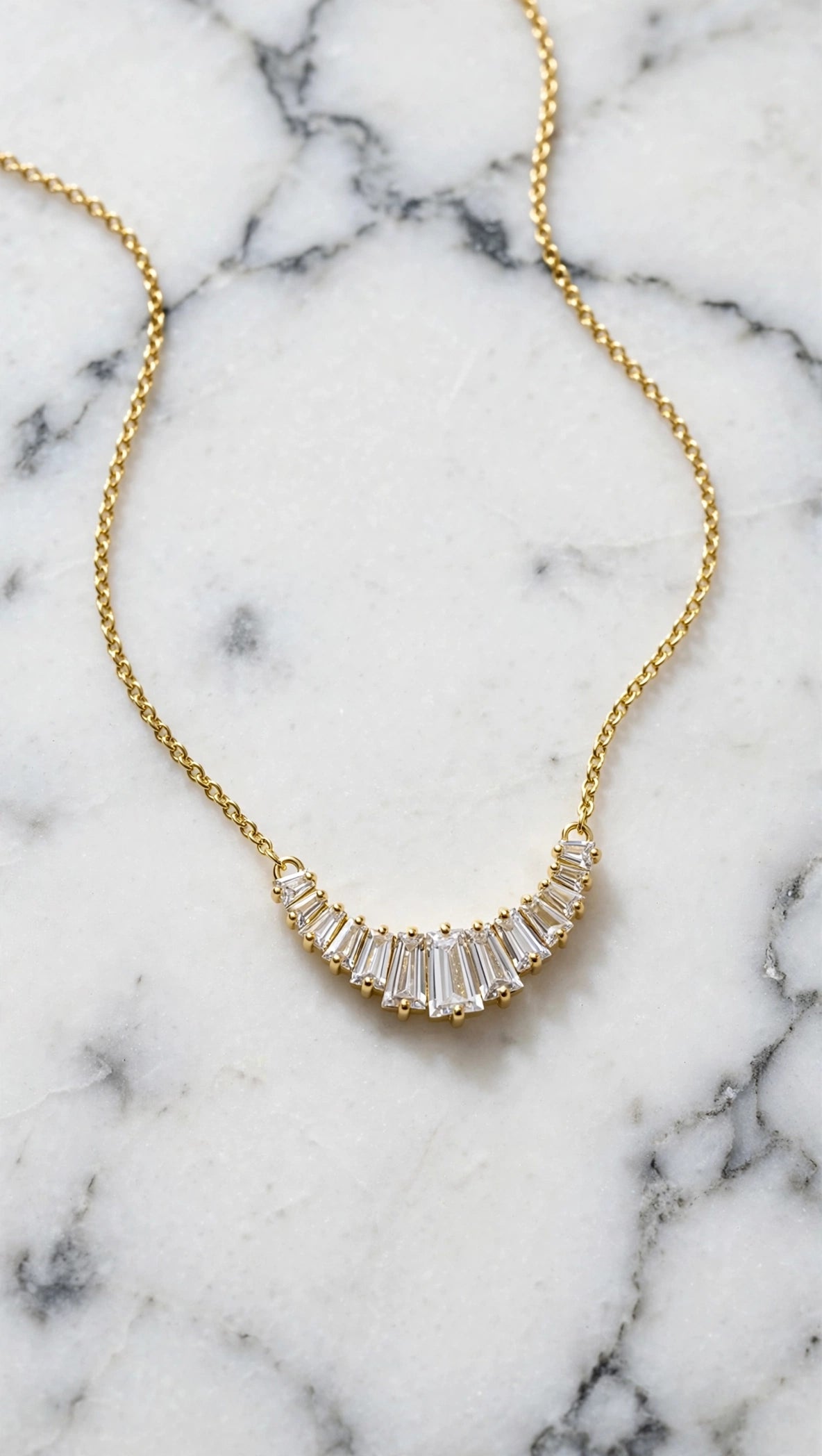 Radiant Arc Baguette Necklace