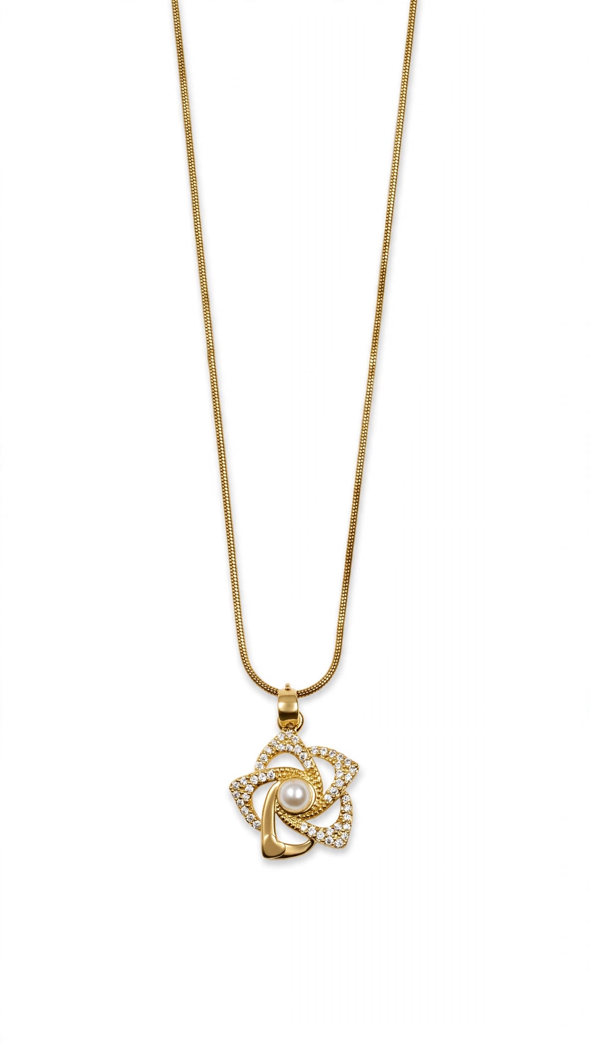 Twisted Bloom Pearl Necklace