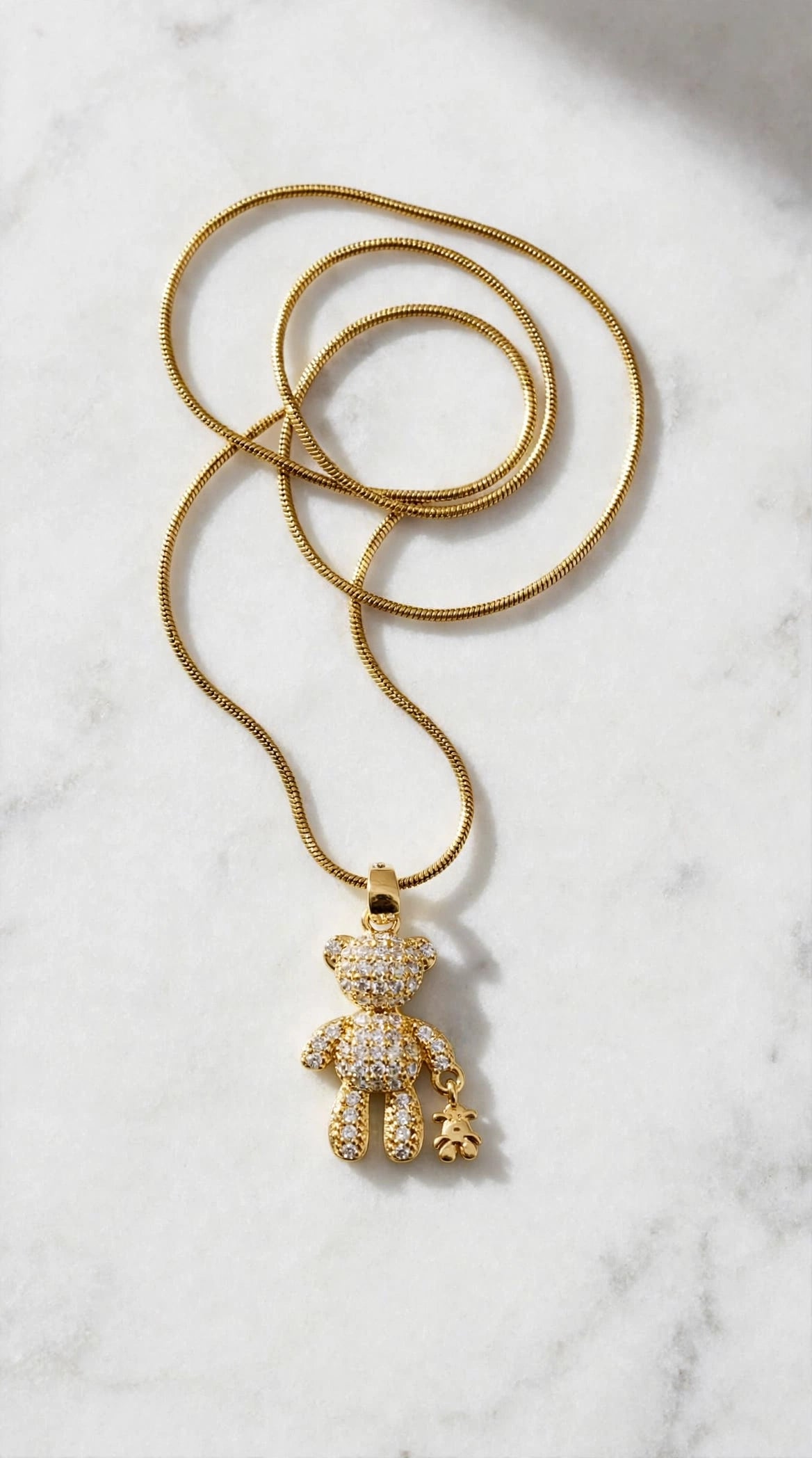 Sparkle Teddy Hug Necklace