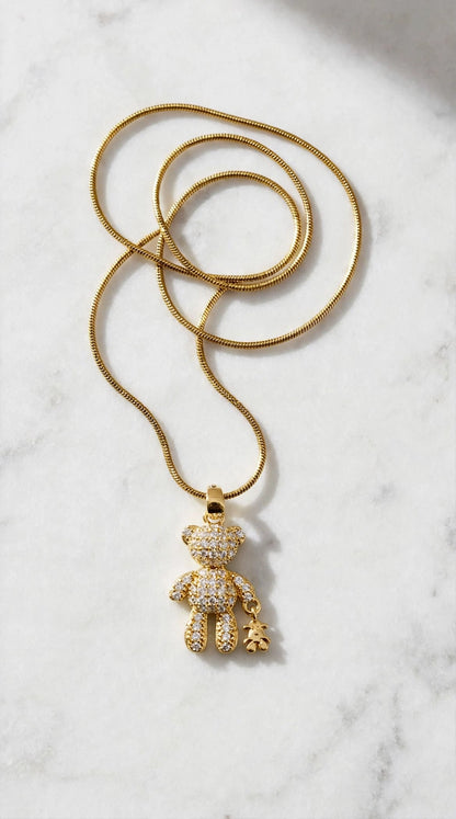 Sparkle Teddy Hug Necklace