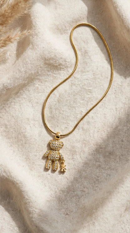 Sparkle Teddy Hug Necklace