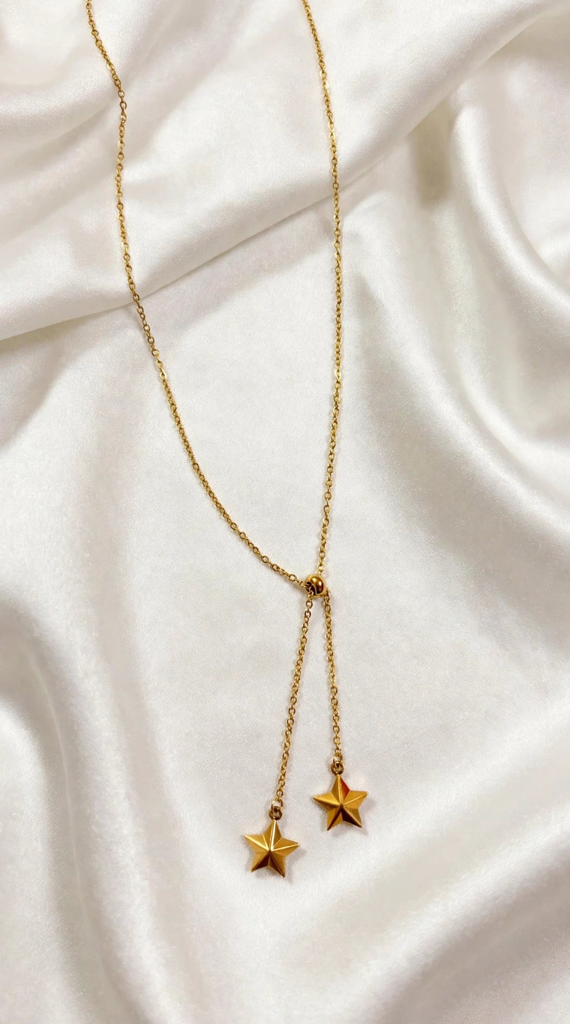 Twin Star Lariat Necklace