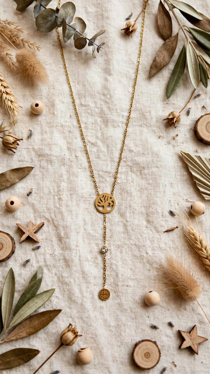 Tree of Life Y-Drop Lariat Necklace