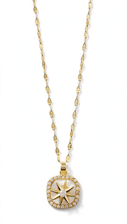 North Star Pearl Medallion Necklace