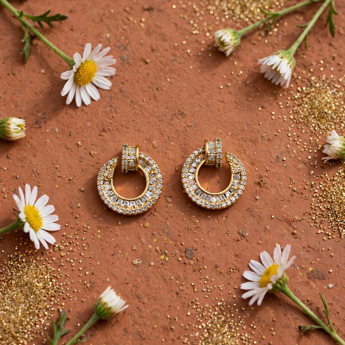 Royal Halo Crystal Doorknocker Earrings