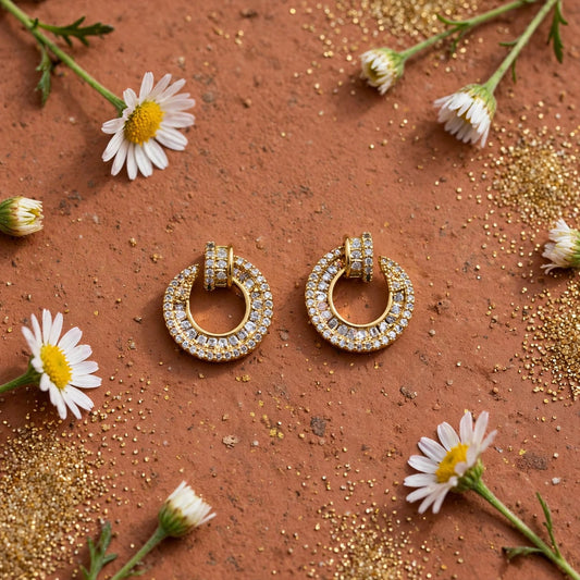 Royal Halo Crystal Doorknocker Earrings