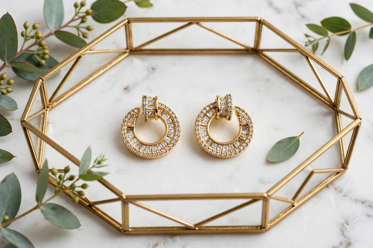 Royal Halo Crystal Doorknocker Earrings