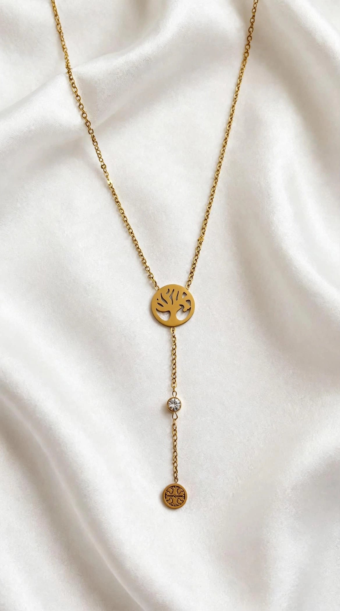 Tree of Life Y-Drop Lariat Necklace
