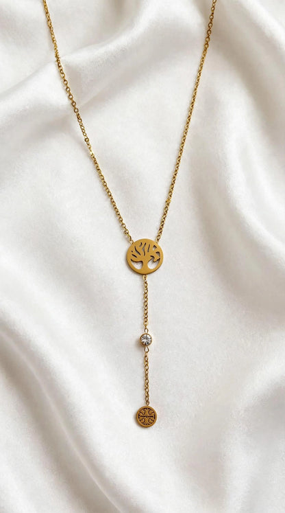 Tree of Life Y-Drop Lariat Necklace