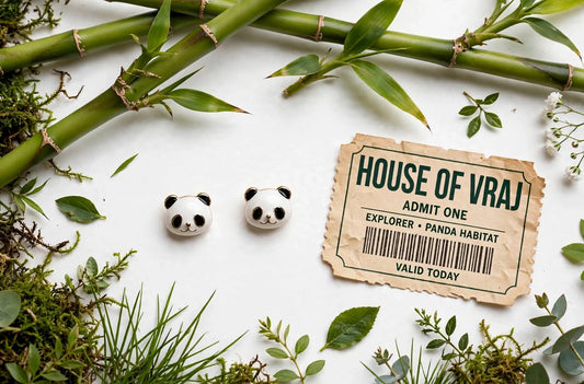 Playful Panda Glossy Enamel Earrings
