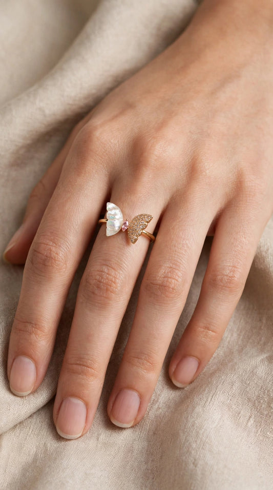 Papillon Duo MOP Butterfly Ring